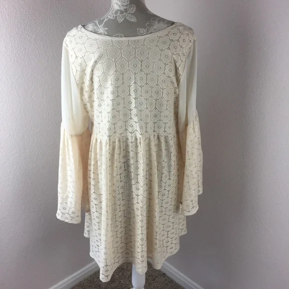 NWT 2tee Couture Floral Lace Western Dress Women size Medium Cottage core Boho - Picture 5 of 8